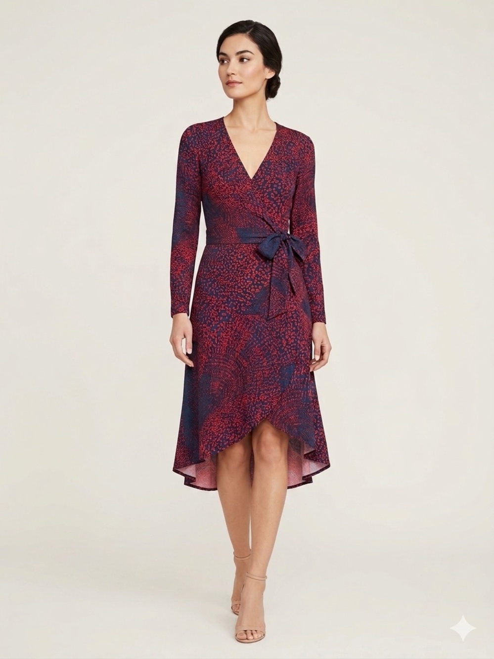 Bcbg Maxazria Women’s Dress Long Sleeve Size XS Red Blue